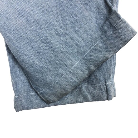 Hudson Womens Nico Midrise Blue Trousers Jeans Sz 30 Wide Leg Linen Blend - Picture 12 of 12